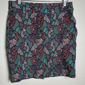 Tapestry Jacquard Pencil Skirt Green Bordeaux size 44 / US 6
